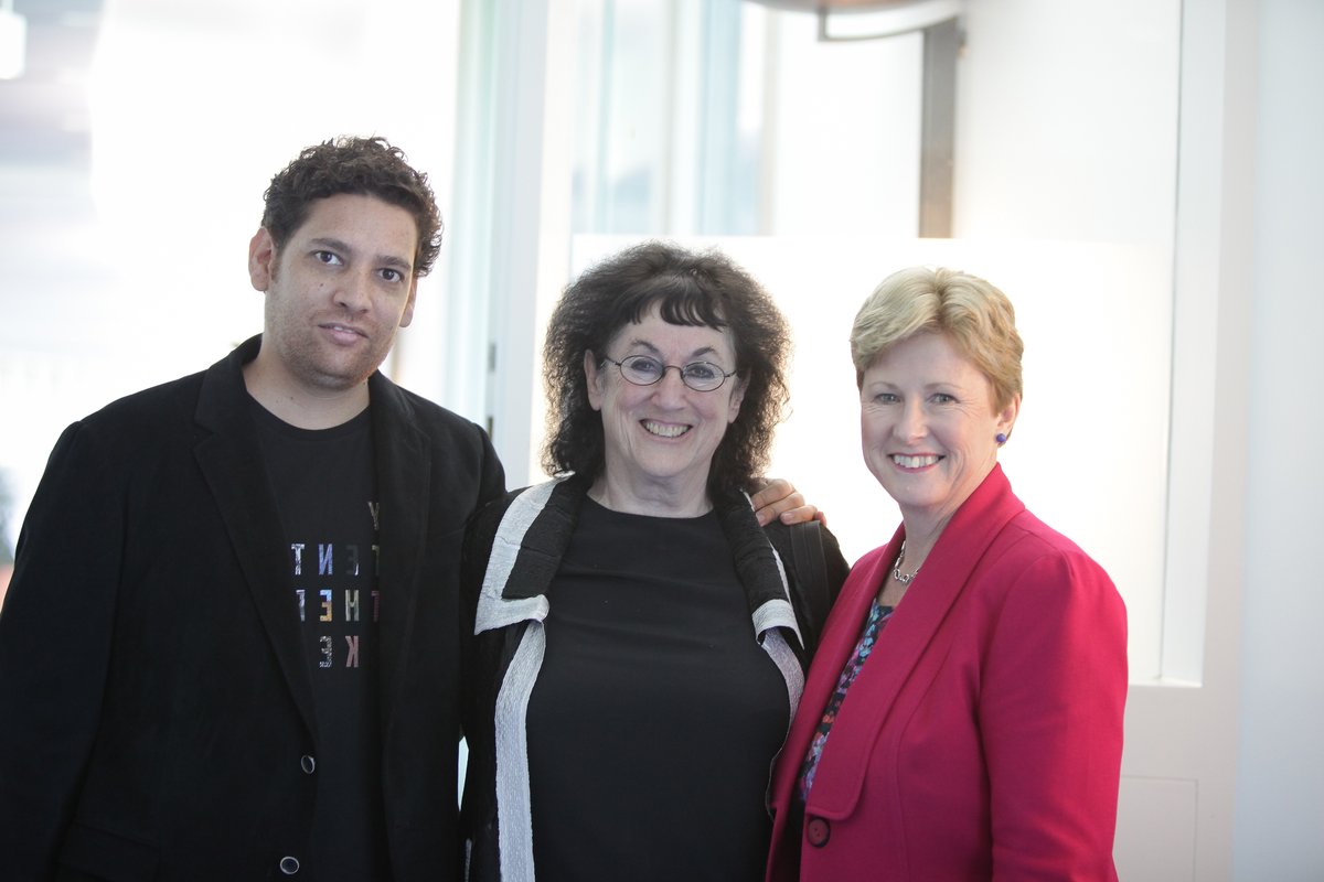 Tony Albert, Tamara Winikoff and the Hon. Christine Milne at the National Visual Arts Agenda Launch