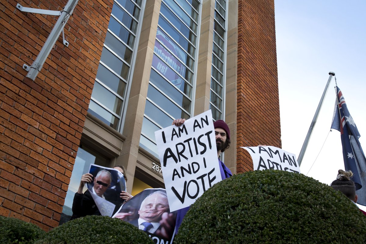 Protest sign - I am an artist and I vote