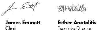 James Emmett and Esther Anatolitis signatures