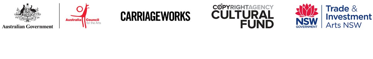Logos Australia Council, Carriageworks, Copyright Agency Cultural Fund, Arts NSW